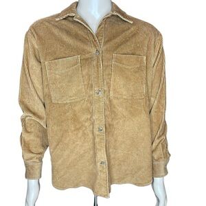 GAP Corduroy Shirts Long Sleeve Button Down Wide-Ribbed Cotton Jacket Shacket